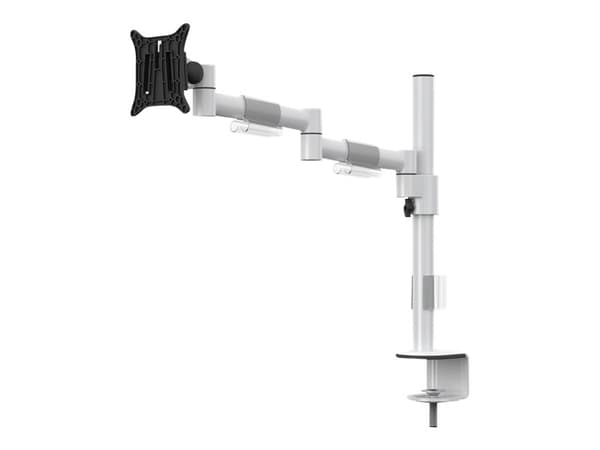 Multibrackets M VESA Deskmount Officeline Single II - Monteringssett - for LCD-skjerm - stål - hvit - skjermstørrelse: 15"-30" - skrivebordsmonterbar Hvit