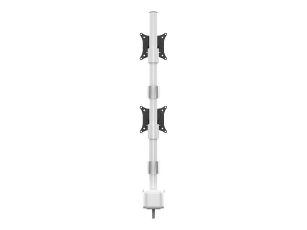 Multibrackets M VESA Deskmount Officeline Dual Vertical - Monteringssett - for 2 LCD-skjermer - stål - hvit - skjermstørrelse: 15"-30" - skrivebordsm