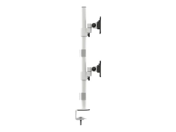 Multibrackets M VESA Deskmount Officeline Dual Vertical - Monteringssett - for 2 LCD-skjermer - stål - hvit - skjermstørrelse: 15"-30" - skrivebordsm