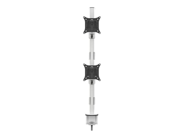 Multibrackets M VESA Deskmount Officeline Dual Vertical - Monteringssett - for 2 LCD-skjermer - stål - hvit - skjermstørrelse: 15"-30" - skrivebordsm