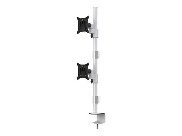 Multibrackets M VESA Deskmount Officeline Dual Vertical - Monteringssett - for 2 LCD-skjermer - stål - hvit - skjermstørrelse: 15"-30" - skrivebordsm Hvit