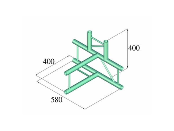 Alutruss DECOLOCK DQ2-PAT42V 2-punkts traverse 4-vejs-hjørne 90 ° Alutruss DECOLOCK DQ2-PAT42V 2-punkts traverse 4-vejs-hjørne 90°