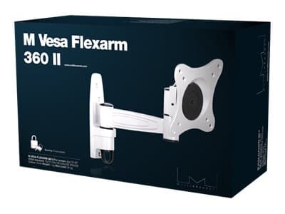 Multibrackets M VESA Flexarm 360 II - Monteringssett (leddarm, adapterplate, veggmontering) - for flatpanel - sølv - skjermstørrelse: 15"-40" - veggm Sølv