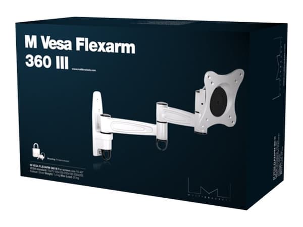 Multibrackets M VESA Flexarm 360 III - Monteringssats (väggfäste) - för LCD-TV - svart - skärmstorlek: 15"-32" - väggmonterbar Svart