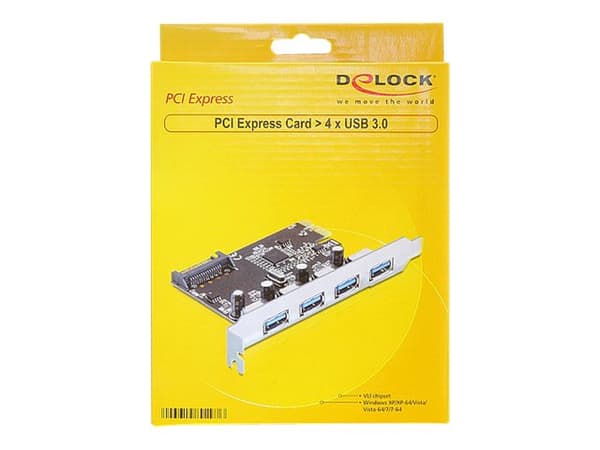 Delock PCI Express Card > 4 x USB 3.0 - USB-adapter - PCIe 2.0 - USB 3.0 x 4