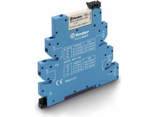 Finder 6.2 mm switching coupling module 1P 6A 24V AC/DC contact with AgNi screw terminals (39.11.0.024.0060)