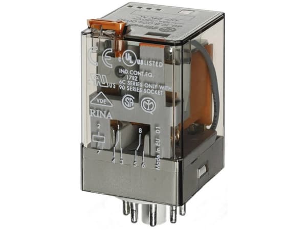 Finder 60.12.8.024.0040 Stikrelæ 24 V/AC 10 A 2 x omskifter 1 stk