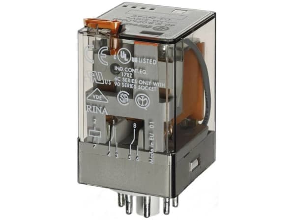 Finder 60.12.8.024.0040 Stikrelæ 24 V/AC 10 A 2 x omskifter 1 stk