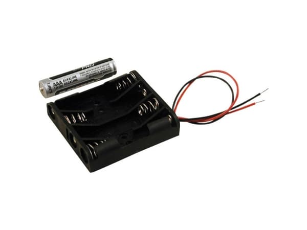 Hammond Electronics BH4AAAW Batteriholder 4 x AAA Plastic Sort 1 stk