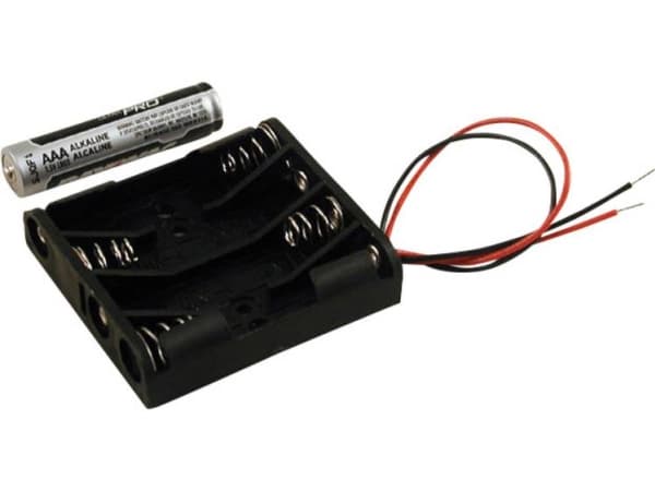 Hammond Electronics BH4AAAW Batteriholder 4 x AAA Plastic Sort 1 stk