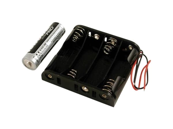 Hammond Electronics BH4AAW Batteriholder 4 x AA Plastic Sort 1 stk