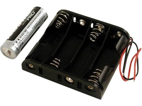 Hammond Electronics BH4AAW Batteriholder 4 x AA Plastic Sort 1 stk