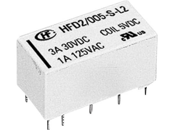 Hongfa HFD2/024-S-D Printrelæ 24 V/DC 3 A 2 x omskifter 1 stk