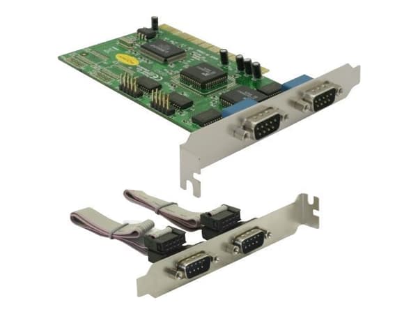 DeLock PCI-kort 4x seriell - seriell adapter - PCI - RS-232 - 4 Anschl?sse (89046)