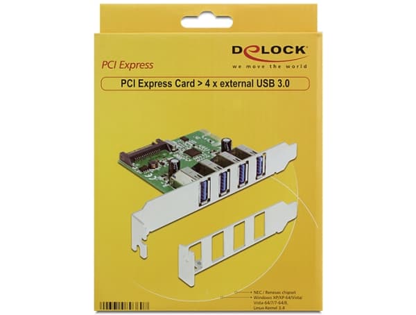 PCI EXPRESS-KORT > 4 X USB 3.0