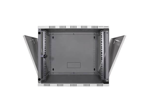 LogiLink W09A54G, Seinään asennettava laitekehikko, 9U, 50 kg, 17 kg, Harmaa