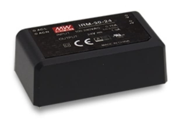 MEAN WELL IRM-30-24, 31,2 W, 85 - 264 V, 47 - 440 Hz, 0.5 - 0.75 A, 40 ms, 88,5% musta