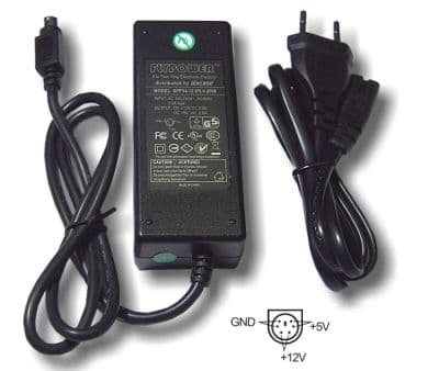 Aixcase AIX-PS34-6PIN - Strømadapter - AC 100-240 V - 34 watt - for Aixcase AIX-CFB3A1, ESU35, ICB3A, ICB5A, IUB3A-B, IUB3A-S, IUB5A1, SUB3A1-B, SUB3