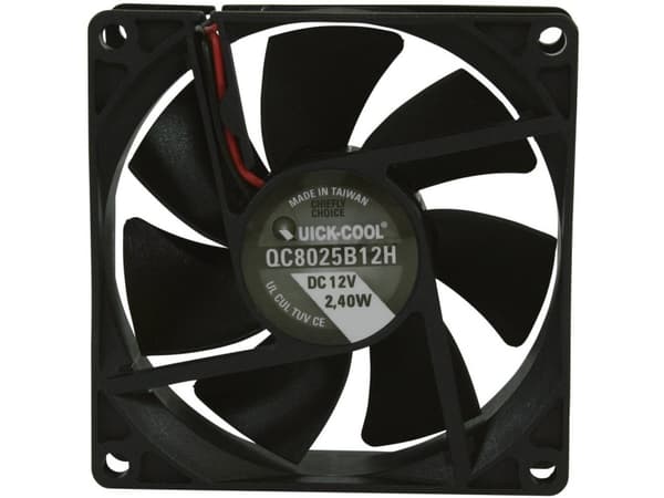 QuickCool QC8025B12H Aksial ventilator 12 V/DC 67.96 m³/h (L x B x H) 80 x 80 x 25 mm