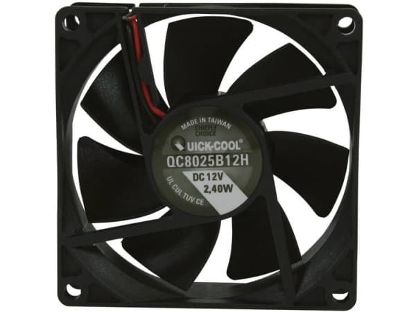 QuickCool QC8025B12H Aksial ventilator 12 V/DC 67.96 m³/h (L x B x H) 80 x 80 x 25 mm