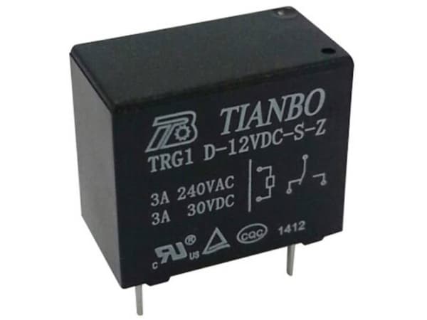 Tianbo Electronics TRG1 D-12VDC-S-Z Printrelæ 12 V/DC 5 A 1 x skiftekontakt 1 stk