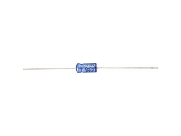 Vishay 2222 021 25222, Variabel kondensator, Gjuten aluminium, Volym, Cylindrisk, Blå, 2200000 nF