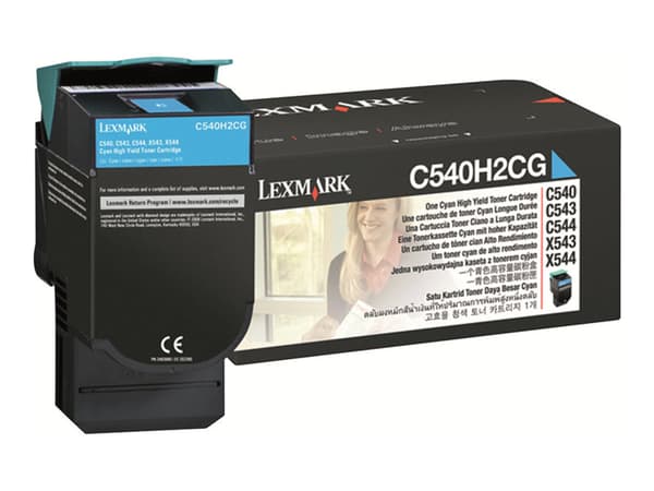 Lexmark - Høy ytelse - cyan - original - tonerpatron LCCP - for Lexmark C540, C543, C544, C546, X543, X544, X546, X548