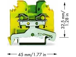 Wago Protective terminal block 4mm2 gulgrønn (281-107)