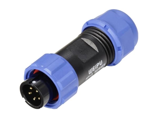 Weipu SP1310 / P 5 II Rundstik Stik, lige Samlet poltal: 5 Serie (rundstikforbindelse): SP13 1 stk