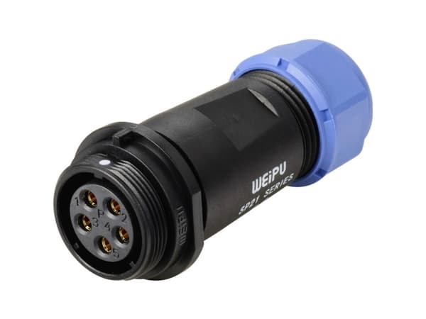 Weipu SP2111 / S 5 Round Connector Anslutning, rak Serie (rund kontakt): SP21 Totalt antal poler: 5 1 st