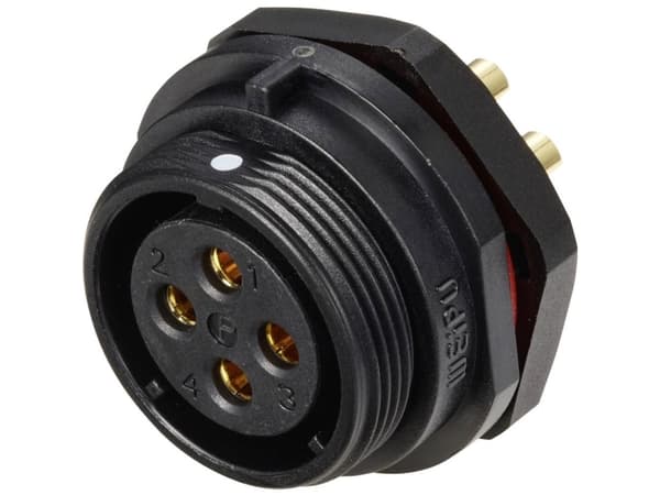 Weipu SP2112 / S 4 Pyöreä pistotulppaliitäntä, uppoasennus Sarja (pyöreä pistotulppaliitäntä): SP21 Napojen kokonaismäärä: 4 1 kpl 1 kpl
