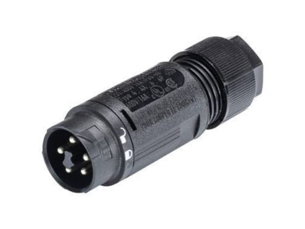 Wieland Electric 46.052.4553.1 Rundstik Stik, lige Samlet poltal: 4 + PE Serie (rundstikforbindelse): RST® MINI 1 stk