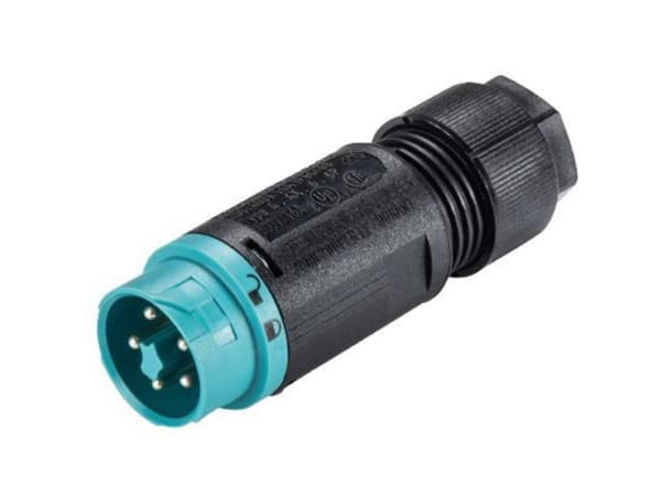 Wieland Electric 46.052.4553.6 Rundstik Stik, lige Samlet poltal: 4 + PE Serie (rundstikforbindelse): RST® MINI 1 stk