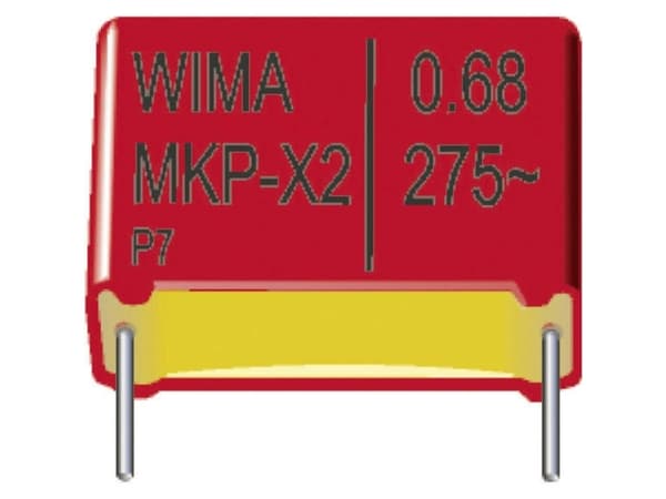Wima MKP-X1R 1,2uF 20% 440V RM 27,5 1 st MKP-foliekondensator med radiell tråd 1,2 µF 440 V/DC 20 % 27,5 mm (L x B x H) 31,5 x 17 x 34,5 mm