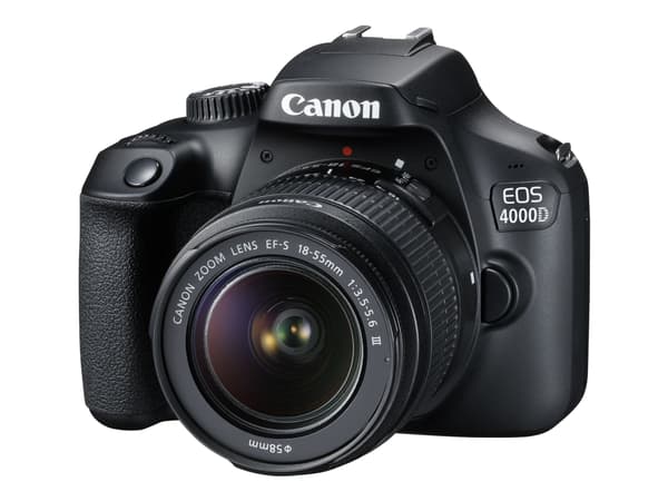 Canon EOS 4000D - Digitalkamera - SLR - 18.0 MP - APS-C - 1080 p / 30 fps - Wi-Fi - svart (Only Body, no lens) Sort