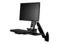 Miniatyrbilde 1 av 5: StarTech.com Wall Mount Workstation, Articulating Full Motion Standing Desk with Ergonomic Height Adjustable Monitor & Keyboard Tray Arm, Mouse & Sca