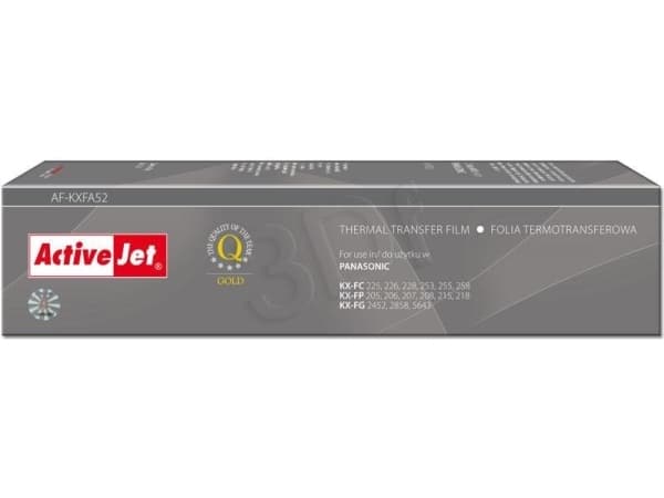Activejet AF-KXFA52, Musta, Panasonic: KX-FC 225, KX-FC 226, KX-FC 228, KX-FC 253, KX-FC 255, KX-FC 258, KX-FC 268, KX-FP 205,..., Faksin nauha, Laat