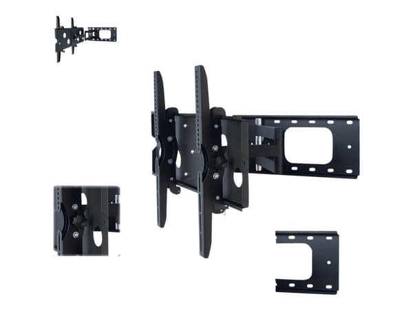 ART AR-20A - Brakett - justerbar arm - for flatpanel - metall - svart - skjermstørrelse: 32"-60" - veggmonterbar