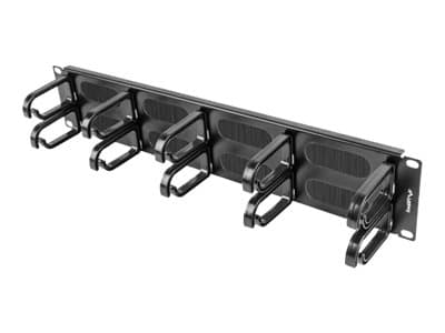 Lanberg Type B - Styringspanel for rackkabler med børste - svart, RAL 9004 - 2U - 19"
