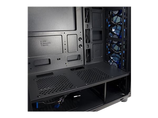 Inter-Tech CXC2 - Tower - ATX - genomskinlig sidopanel (akryl) - ingen strömförsörjning - USB/ljud