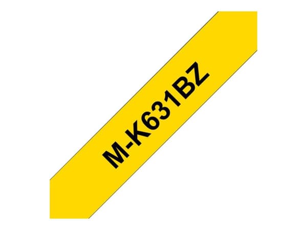 Brother MK631 - Svart på gult - Rull (1,2 cm x 8 m) 1 kassett(er) ulaminert teip - for Brother PT-45; P-Touch PT-100, 110, 45, 55, 65, 70, 75, 80, 85