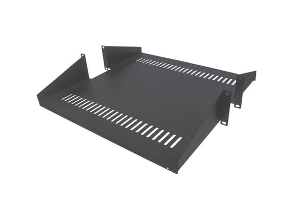 Intellinet 714877, Hylla till rackskåp, Svart, Stål, 25 kg, 2U, 19"