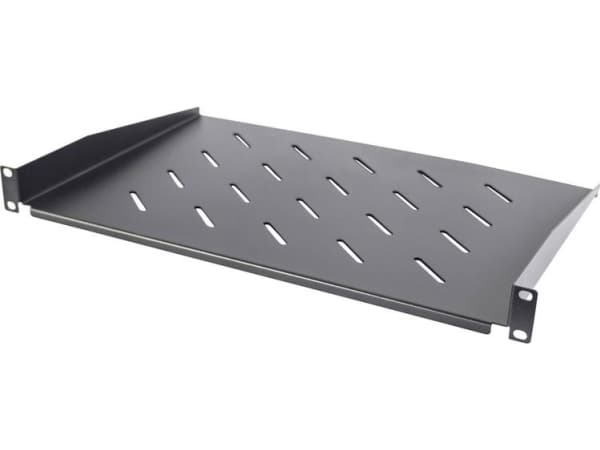 Intellinet 714884, Hylla till rackskåp, Svart, Stål, 25 kg, 1U, 48,3 cm (19")