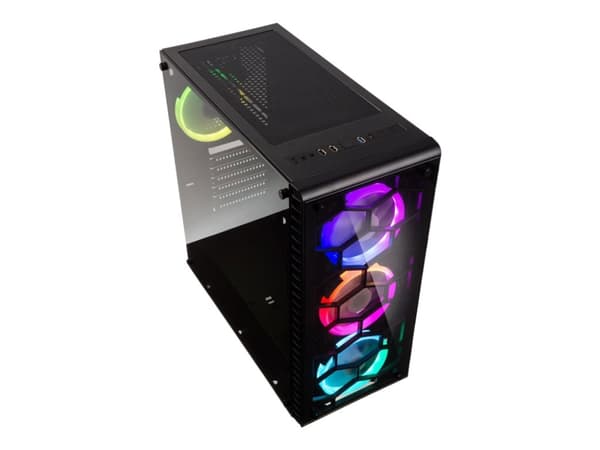 Kolink Observatory RGB - Tower - utökad ATX - genomskinlig sidopanel (härdat glas) - ingen strömförsörjning (ATX) - svart - USB/ljud