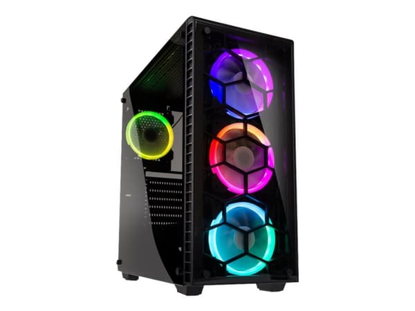 Kolink Observatory RGB - Tower - utökad ATX - genomskinlig sidopanel (härdat glas) - ingen strömförsörjning (ATX) - svart - USB/ljud