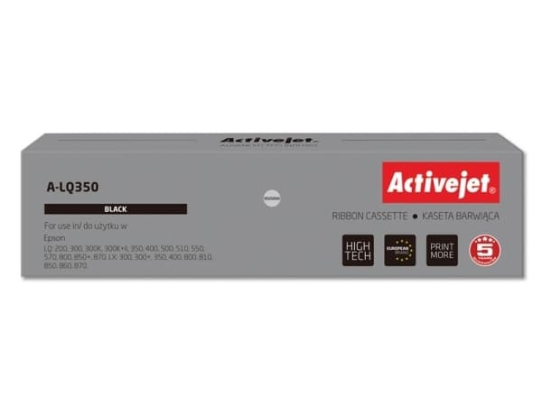 Activejet A-LQ350, Epson LQ: 200, 300, 300K, 300K+II, 350, 400, 500. 510, 550, 570, 800, 850+, 870. Epson LX: 300,..., Svart, Punktmatrix, 2500000 te