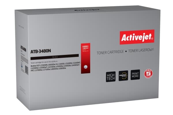 Activejet ATB-3480N, 8000 sider, Sort, 1 stykker