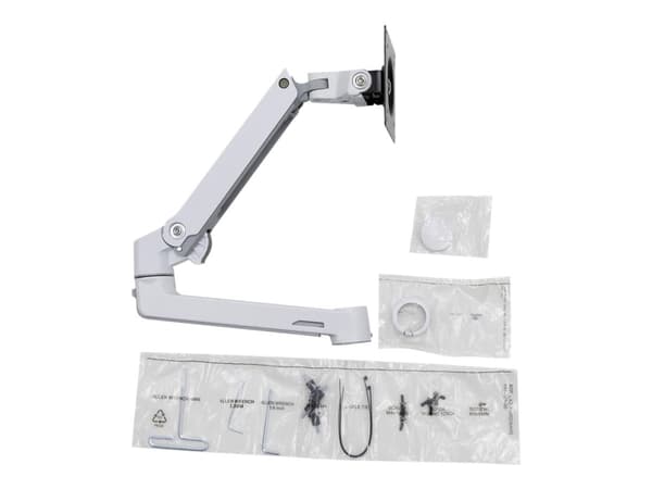 Ergotron LX Extension and Collar Kit - Monteringskomponent (leddarm, installasjonsmaskinvare, hettedeksel, stangkrave) - for Skjerm - hvitt med gråak