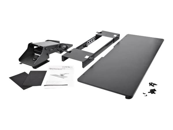 StarTech.com Under Desk-Mount Keyboard Tray - 26.4” Wide - Adjustable - Ergonomic Slide-Out Keyboard Shelf with Tilt and Swivel (KBTRAYADJ) - Tastatu