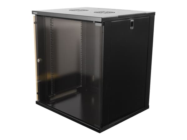 DELTACO 19-5412B - Skåp - väggmontering, golvstående - svart - 12U - 19"